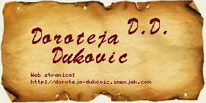 Doroteja Duković vizit kartica